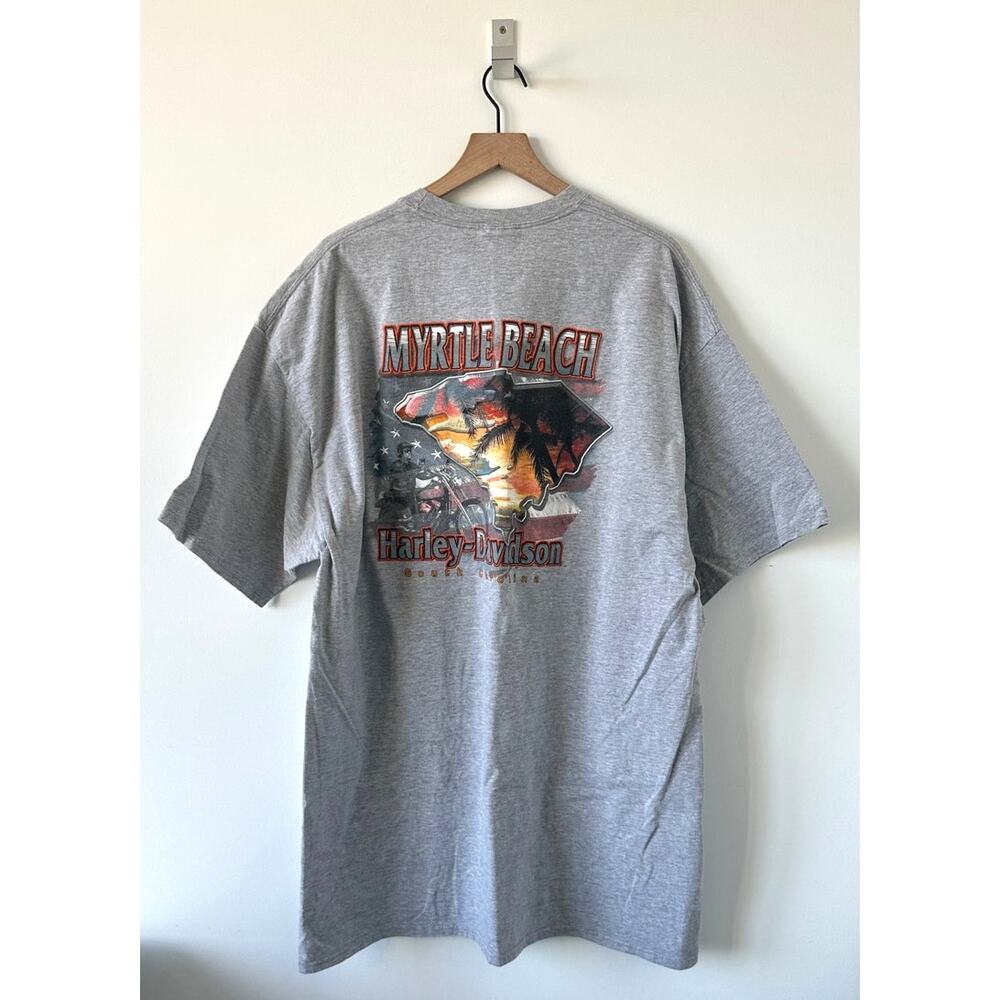 Harley Davidson Myrtle Beach Screamin' Eagle Grey Tee 3XL Tall